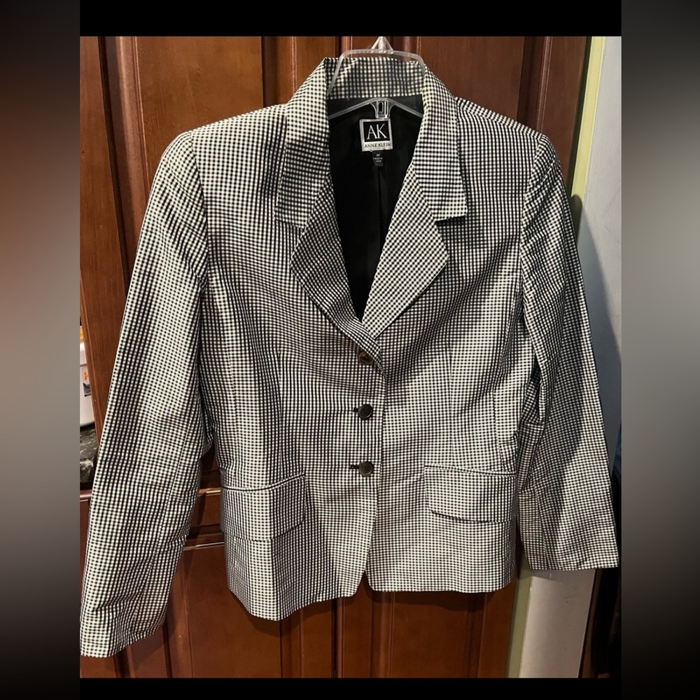 Ann Klein size 8p houndstooth blazer - Picture 6 of 9